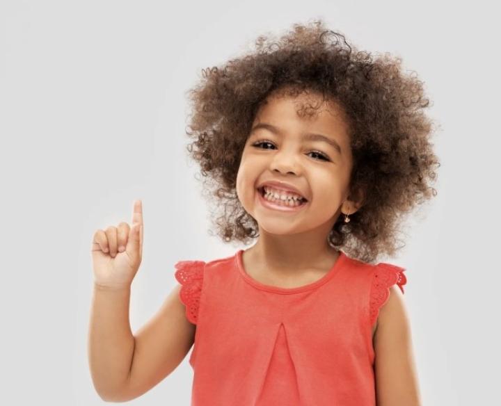 Toddler Girl Pointing Up