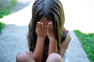 A sad little girl