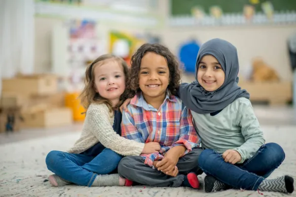 3 girls in a classroom